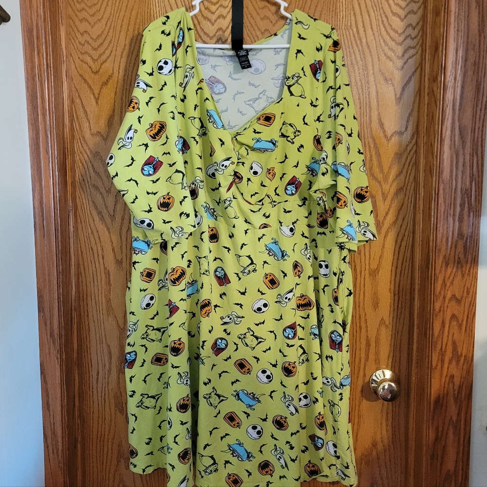 Torrid Disney Nightmare Before Christmas Green Dress With Pockets Plus Size 5